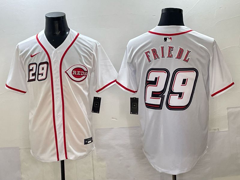 Men 2025 Cincinnati Reds #29 Friedl White Nike 2025 MLB Jersey 01->cincinnati reds->MLB Jersey